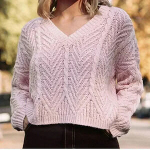 PACSUN LA HEARTS KNIT PINK SWEATER L